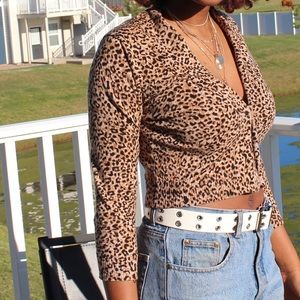 Calvin Klein reworked cheetah cardigan